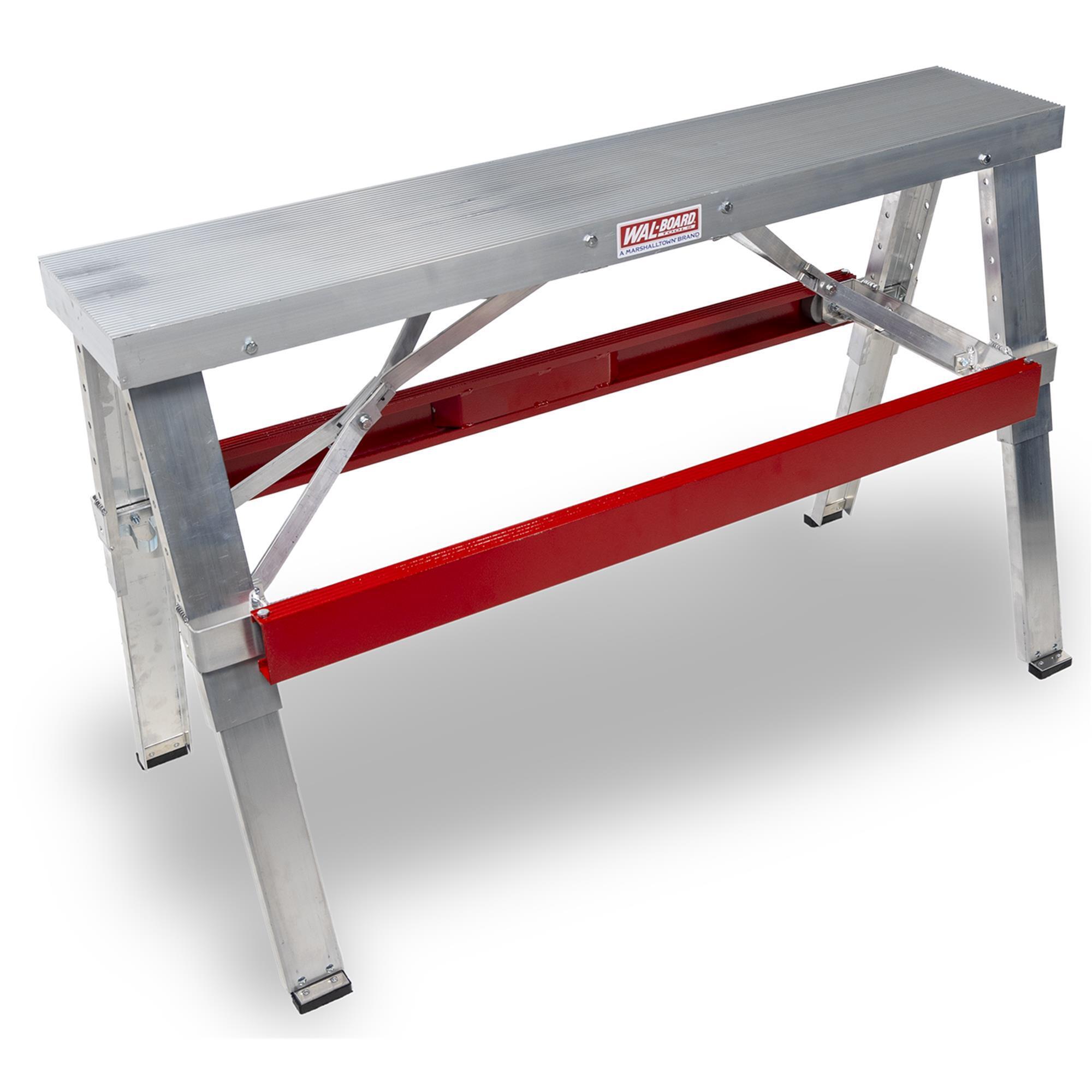 Wal-Board Aluminum Folding Bench — 9.5in. x 48in., Adjustable Heights, 400-Lb. Capacity, Model# 031-016